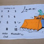 Milestone Blanket Construction Dinosaur Dino