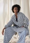 Macram -belt Dress - Blue Patterned