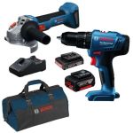Bosch - Cordless Drill & Grinder With 1X2AH +1X5AH Batteries Charger & Bag