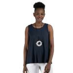 Button Detail Swing Top - Navy Free