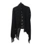 BlackBerry Blackcherry Open Knit Diamond Cut Out Pattern Poncho/gilet