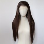 Light Honey Blonde Brown Synthetic Lace Front Wig - Pre Plucked Hairline 33.02X8.89CM Long Straight Dark Brown Glueless Heat Res