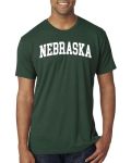 State Of Nebraska College Style White Fashion Mens Premium Tri Blend T-Shirt Forest Green Medium
