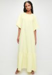 Statement Sleeve Tiered Midi Dress - Yellow