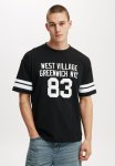 Cotton On Box Fit College T-Shirt - Black greenwich Nyc