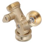 Garden Hose Splitter 2 Way All Brass Heavy Duty Simple Outlet Splitter For Npt 3 4 Garden Hose
