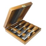 Butt Chisels Wood Line Plus Set Of 4 C w Wooden Presentation Case