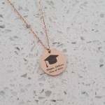 Gabby Personalized Graduation Necklace Stainless Steel Silver Gold Or Rose Gold Ready In 3 Days