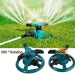 1PC Garden Sprinkler 360 3-ARM Rotating Automatic Lawn Water Nozzles System For Garden Farm Vegetable Field Watering Equipment G