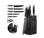 Zs - All In One Pro 7PCS Knife Set With Sharpener - White