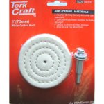 Tork Craft Cotton Buff 75MMX6MM Shank