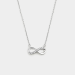 Sterling Silver Cubic Zirconia Kid&apos S Infinity Necklace