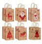 12-PACK Kraft Christmas Gift Bags