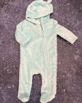 One Two Three Turquoise Fleece Onesie 0 3M