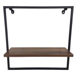 Wood And Metal Wall Shelf 1 Rack 35CM
