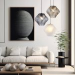 Gelato Glass Pendant Light Small And Large In Amber Smoke Ice - Small Ice