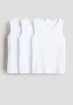 3-PACK Cotton Vest Tops - White