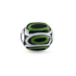 Bead Glass Bead Green Black White