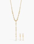 Goldair Gold Plated Multi-shaped Y-necklace & Earrings Set