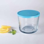 Paprik Glass Storage With Blue Lid - Long