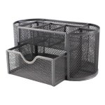 M820S Wire Mesh Clip And Pin Holder With Drawer Organizer - Silver