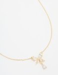 Goldair Gold Plated Cubic Zirconia Butterfly Teardrop Necklace