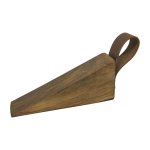Wooden Door Stopper With Leather Handle