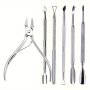 Stainless Steel Cuticle Nipper Set With Dual-ended Nail Pushers - Manicure Pedicure Tools For Nail Care - Cuticle Trimmer Nail Cleaner Professional Cuticle Remover