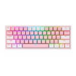 Redragon Fizz Pro Rgb 61 Key Mechancal Wireless Gaming Keyboard - Pink white