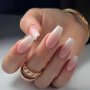 24pcs Long Press-on False Nails Ballet Shape Pink Gradient Simple Nails With 1pc Of Jelly Glue And 1 Nail File