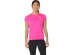 ASICS Woman's Fujitrail Logo Ss Tee - Pink Glo - LG