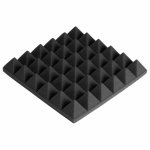 Parrot Acoustic Pyramid Foam Panels - 300MMX300MM -12 Pieces - Dark Grey