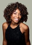 Wigs Elena Black Brown Auburn Synthetic Curly Wig