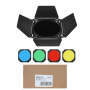 GODOX BD-04 Barndoor Kit With Grid & 4 Colour Gels Bowens Mount
