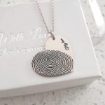 CAS101827 - 925 Sterling Silver Personalized Finger Hand Or Footprint Necklace