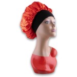 Luxurious Reversible Satin Wide Edge Bonnet - Bright Red