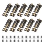 My Mironey 10PCS Antique Bronze Barrel Bolt Latch Brass Slide Bolt Lock Security Door Latches For Inside Door Gate Wooden Fence