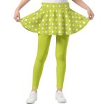 Cndexd Girls Athletic Leggings With Skirt Flowy High Waist Fashion Stretchy Flowy Polka Dots Skirted Leggings For Little Kids Te