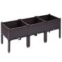 3 Grid Elevated Garden Bed Plastic Planter Box Drainage Vegetable Flowers