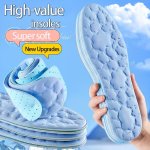 Blue Memory Foam Insoles - Soft Breathable & Sweat-absorbent For Sports & Casual Wear Shock-absorbing Flexible Design For Runnin