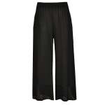 Crochet Border Linen Mix Pant - Black L xl