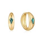 Teal Sparkle Dome Hoop Earrings