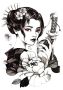 Rosy Sword Lady 1 Temporary Tattoos - 2 Sheets