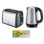 Defy Quality Stainless Steel Breakfast Pack - Toaster Kettle & Kitchen Shears