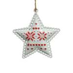 Iron Star Bauble 9X1CM - White