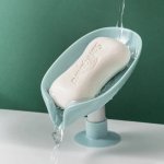 Leaf Shape Drain Box Shower Soap Holder - Gray