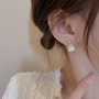 Elegant Vintage-inspired White Geometric Stud Earrings - Chic & Simple Alloy Design For Casual Attire