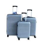 Smte Le Emporer 3-PIECE Suitcase Set Unbreakable Pp Material Luggage Grey With Keychain