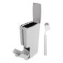 Bathroom Trash Can With Toilet Brush Lid Prevent Odor Removable Bin Gray