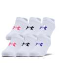 Girls' Ua Essentials No Show 6-PACK - White Ylg
